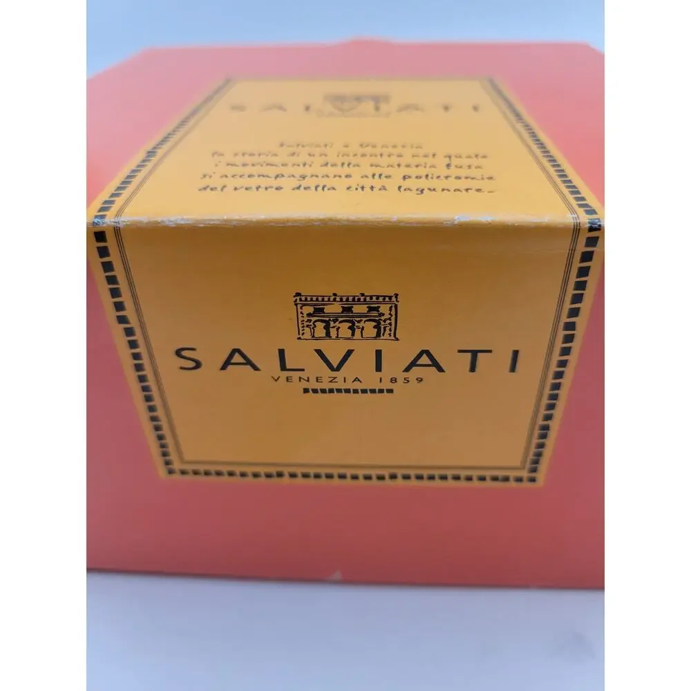 Salviati Venezia Set of 4 Crystal Coasters Art Glass with Box Vintage Italy